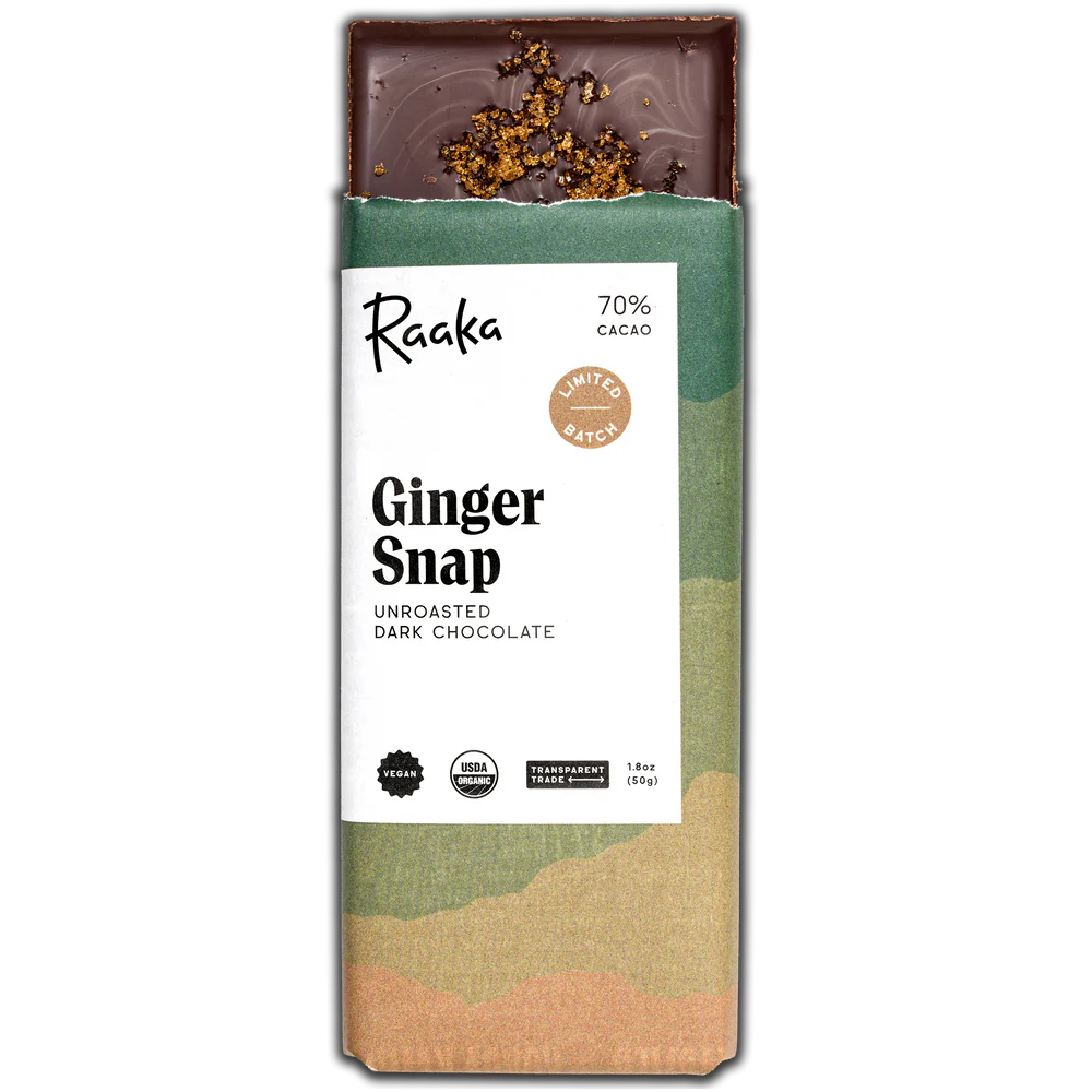 Raaka Ginger Snap Chocolate Bar