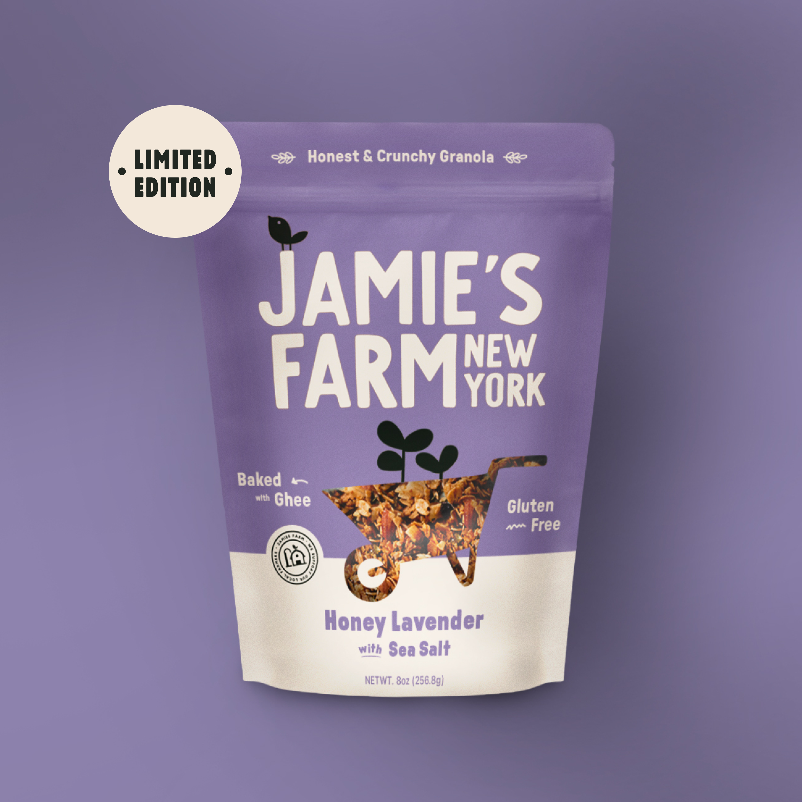 Jamie's Farm Honey Lavender Granola with Sea Salt - Organic Ingredients, Baked with Ghee and Honey, Best Granola New York Beekman 1802 Granola