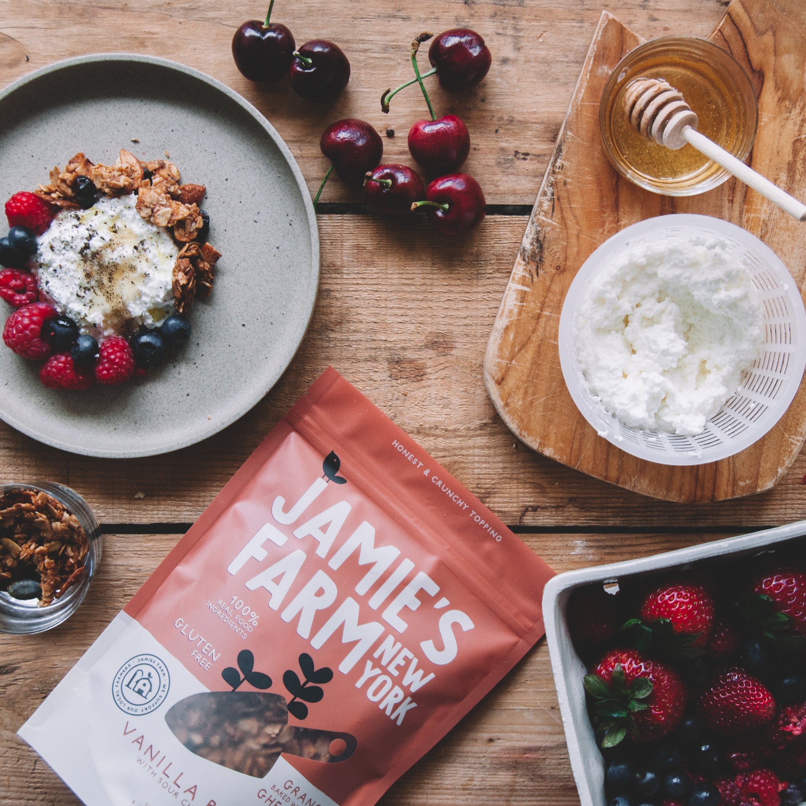 Jamie's farm New York Granola - Vanilla Bean with Sour Cherries, Elevate Your Breakfast, Gluten-Free, Organic, Local, Heirloom, Farm-to-table