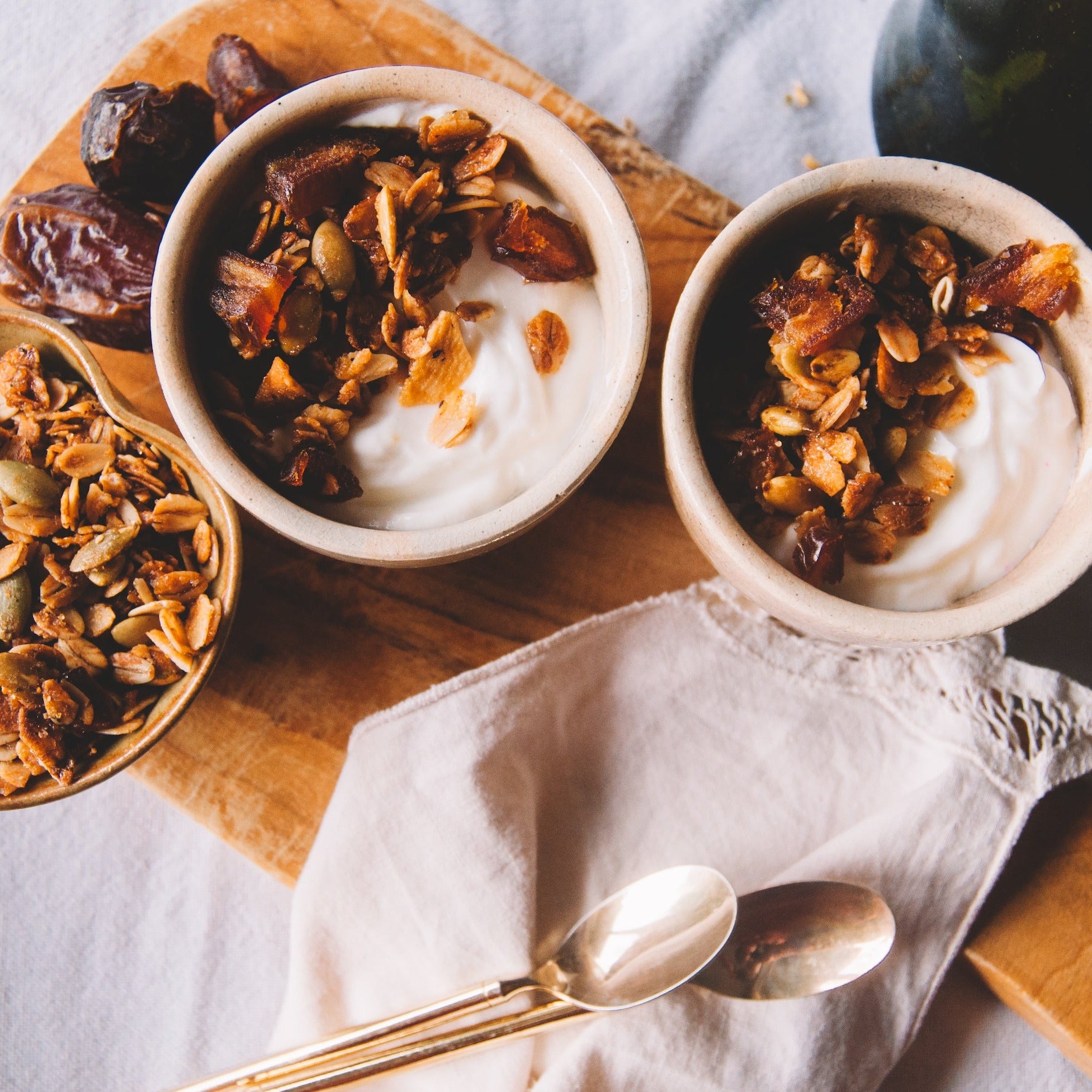 Yogurt Parfait with Dates and Rosemary Granola from Jamie's Farm