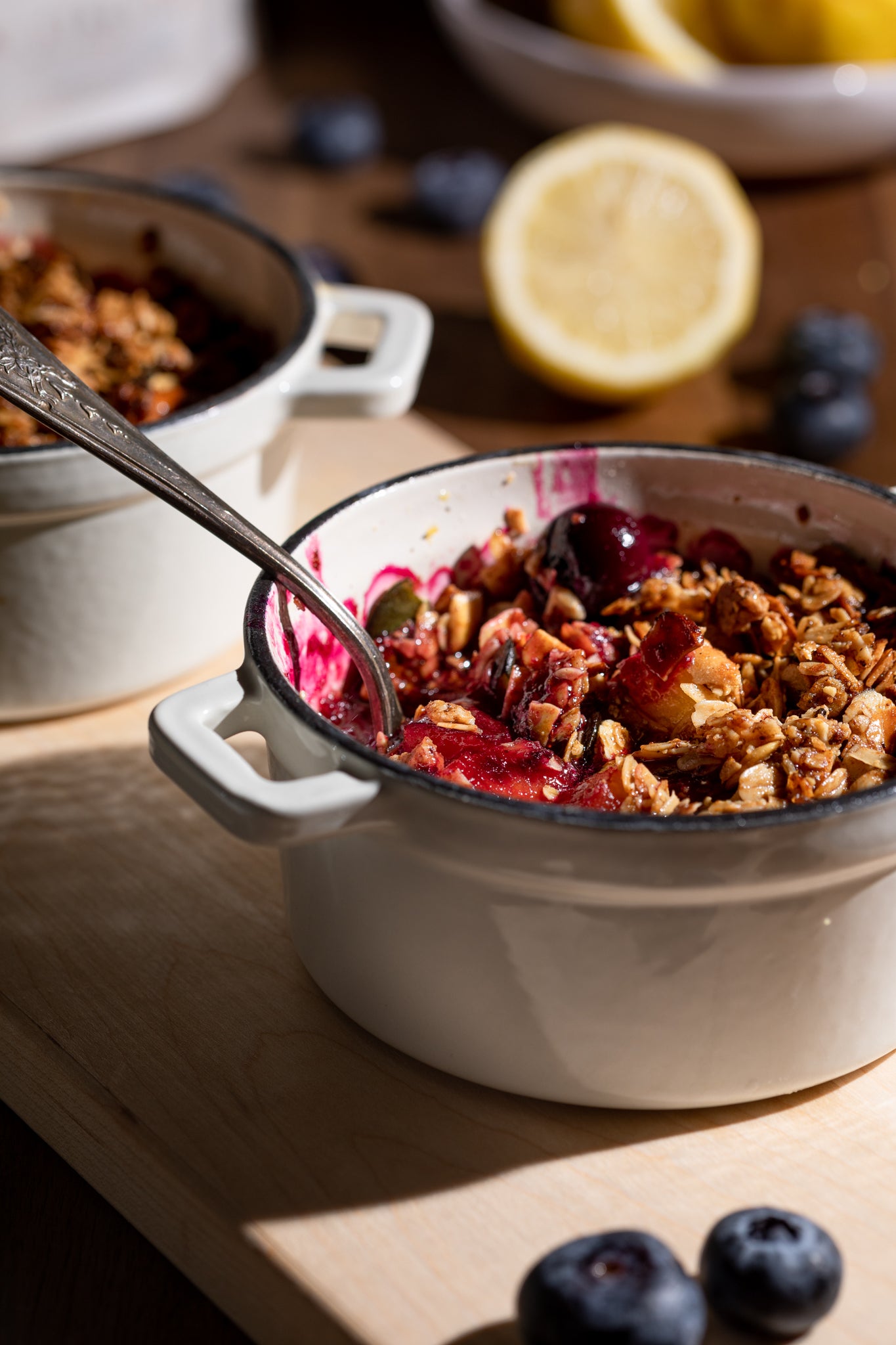 Cherry Plum + Jumbo Blueberry Fruit Crisp