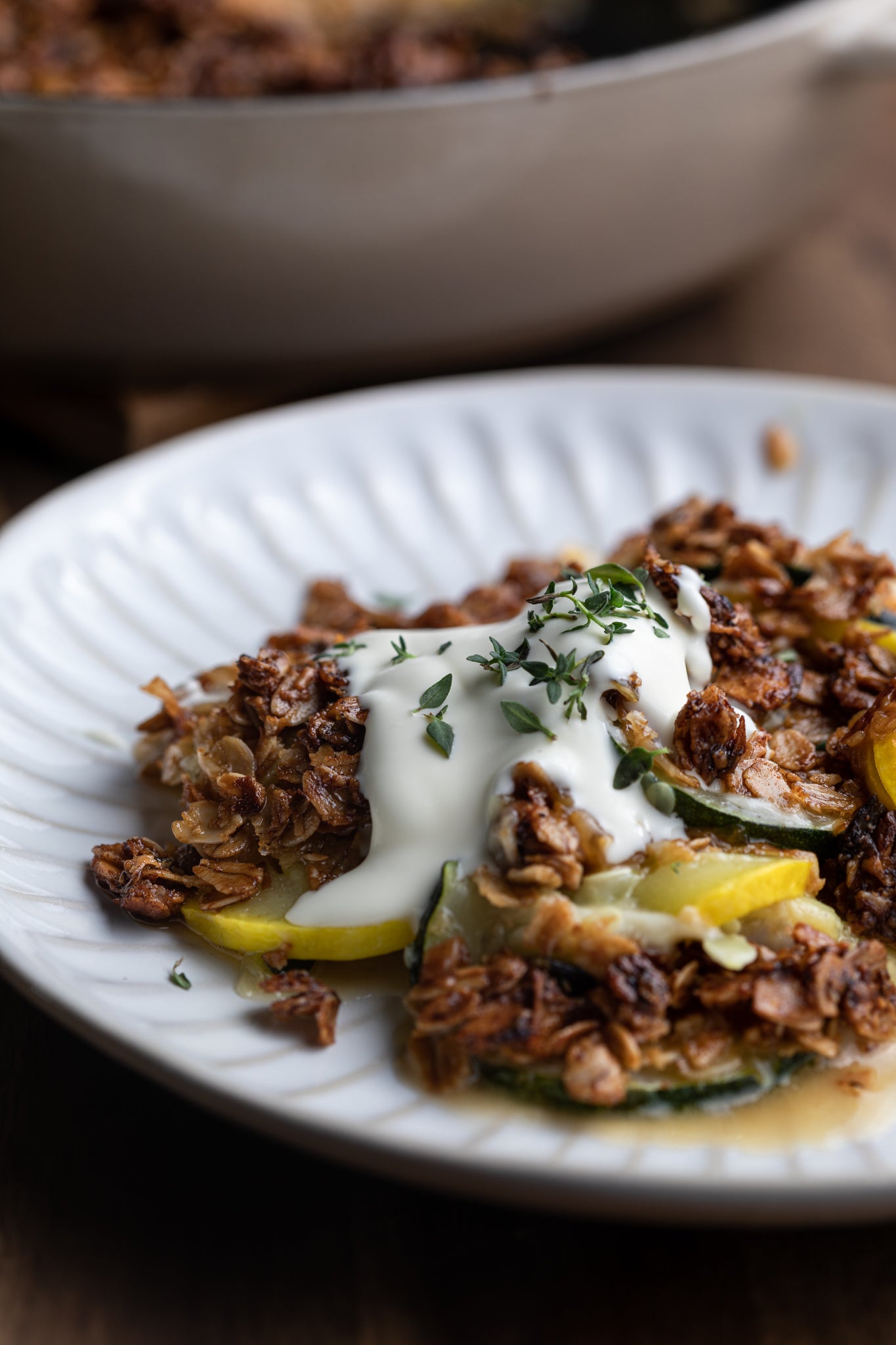 Summer Squash Gratin with Truffle Granola by Jenny Hurley from Sunny with Shadows