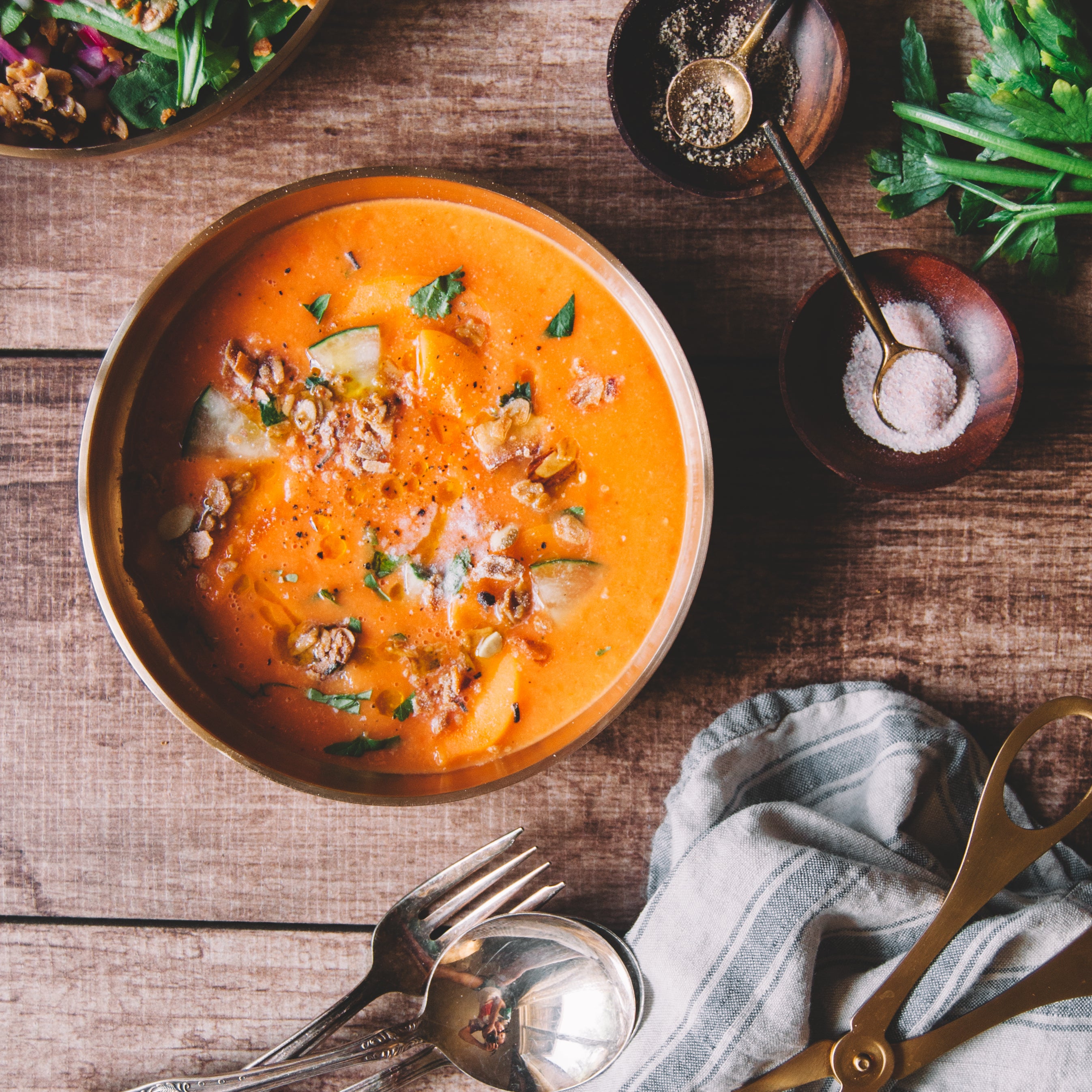 Peach Gazpacho with Granola