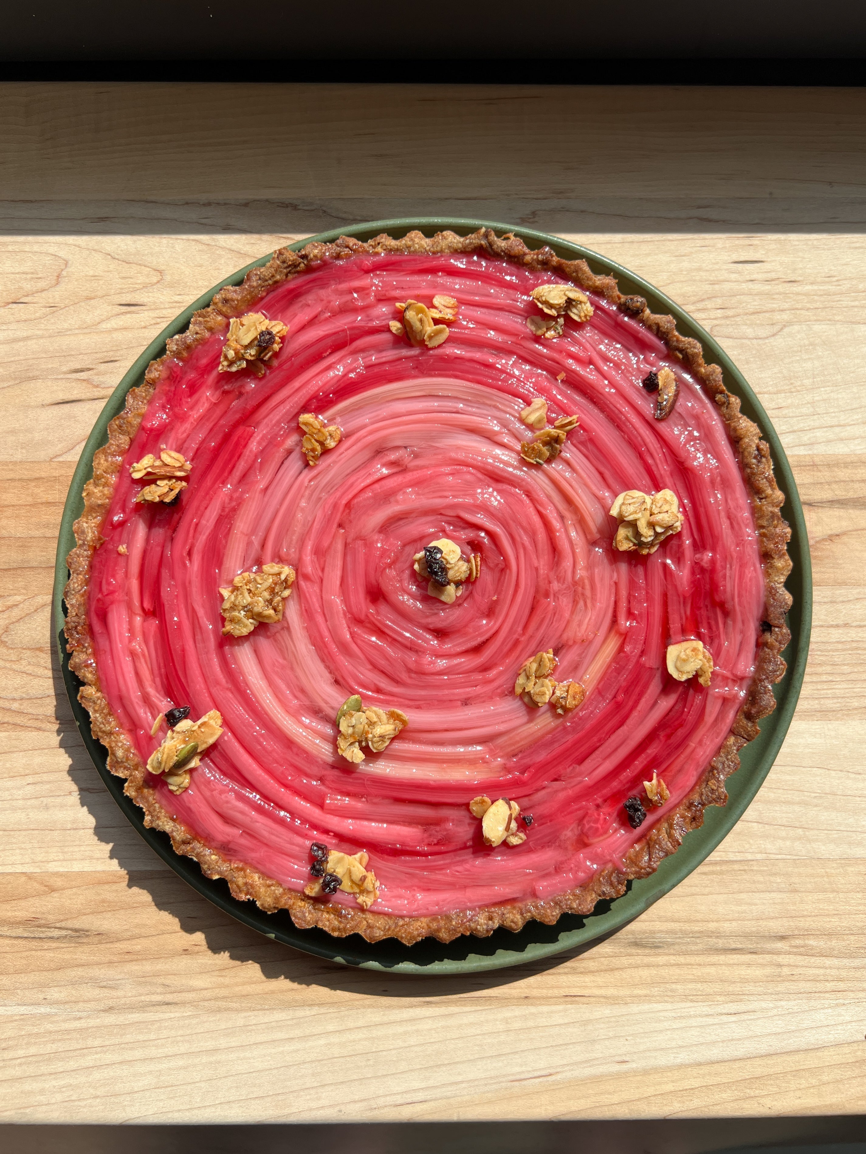 Rhubarb Strawberry Tart with Rosemary Shortbread Crust