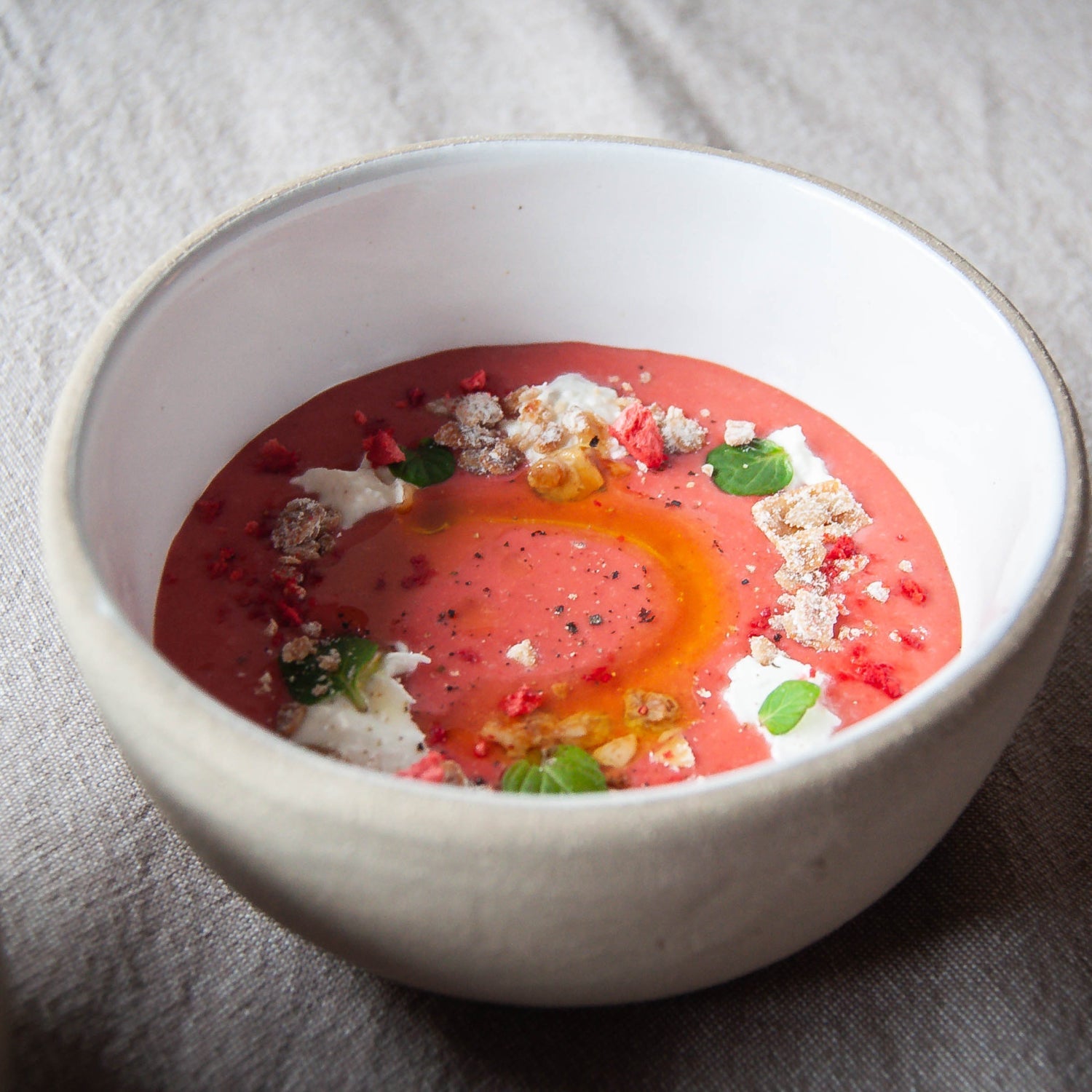 Jamie's Farm Granola with Strawberry Gazpacho