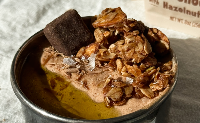 Jamie's Farm Chocolate Yogurt Mousse with Dark Chocolate Hazelnut Granola FINE + RAW