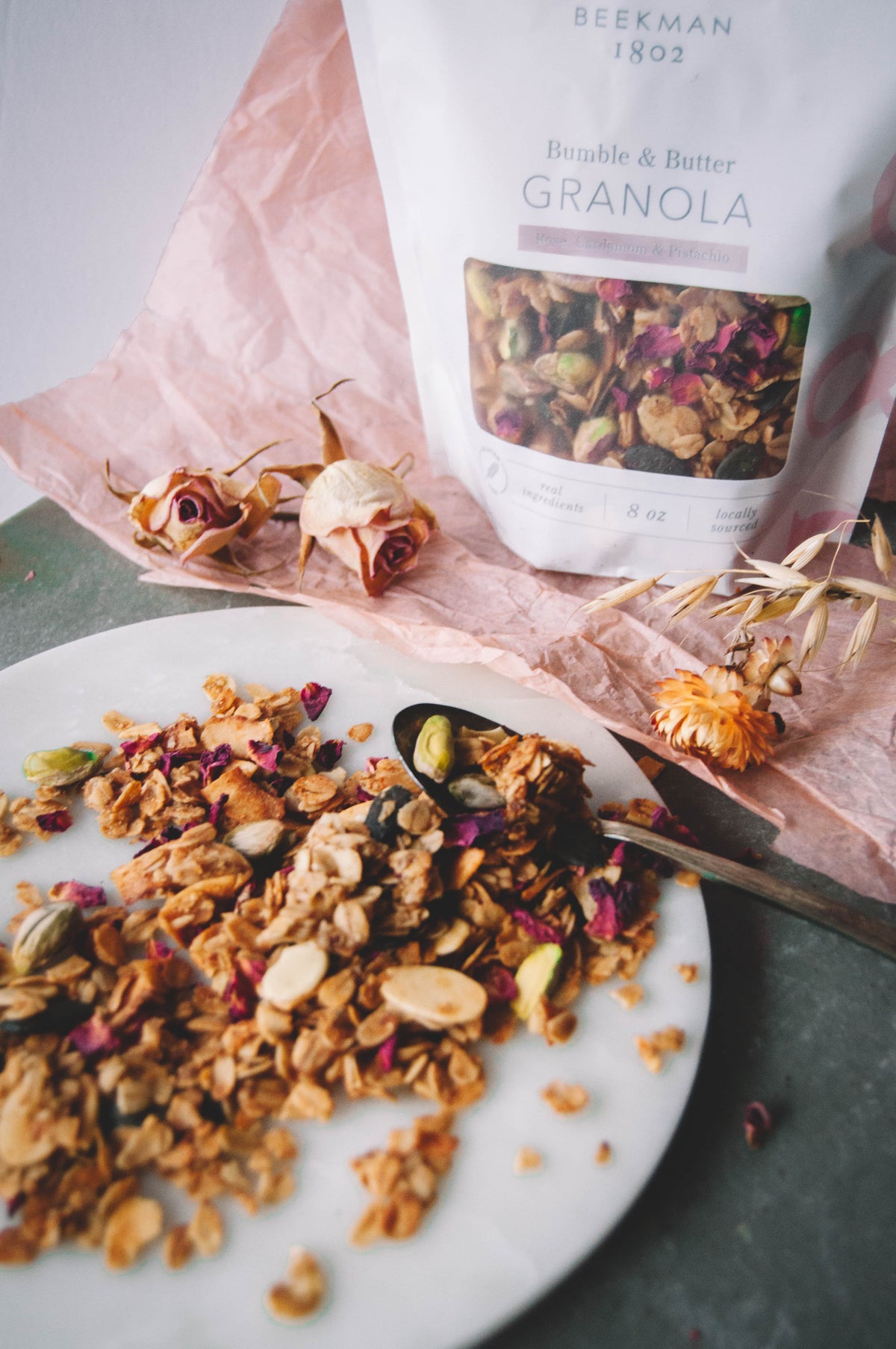 Beekman 1802 Granola Baked with Ghee Rose Cardamom Pistachio