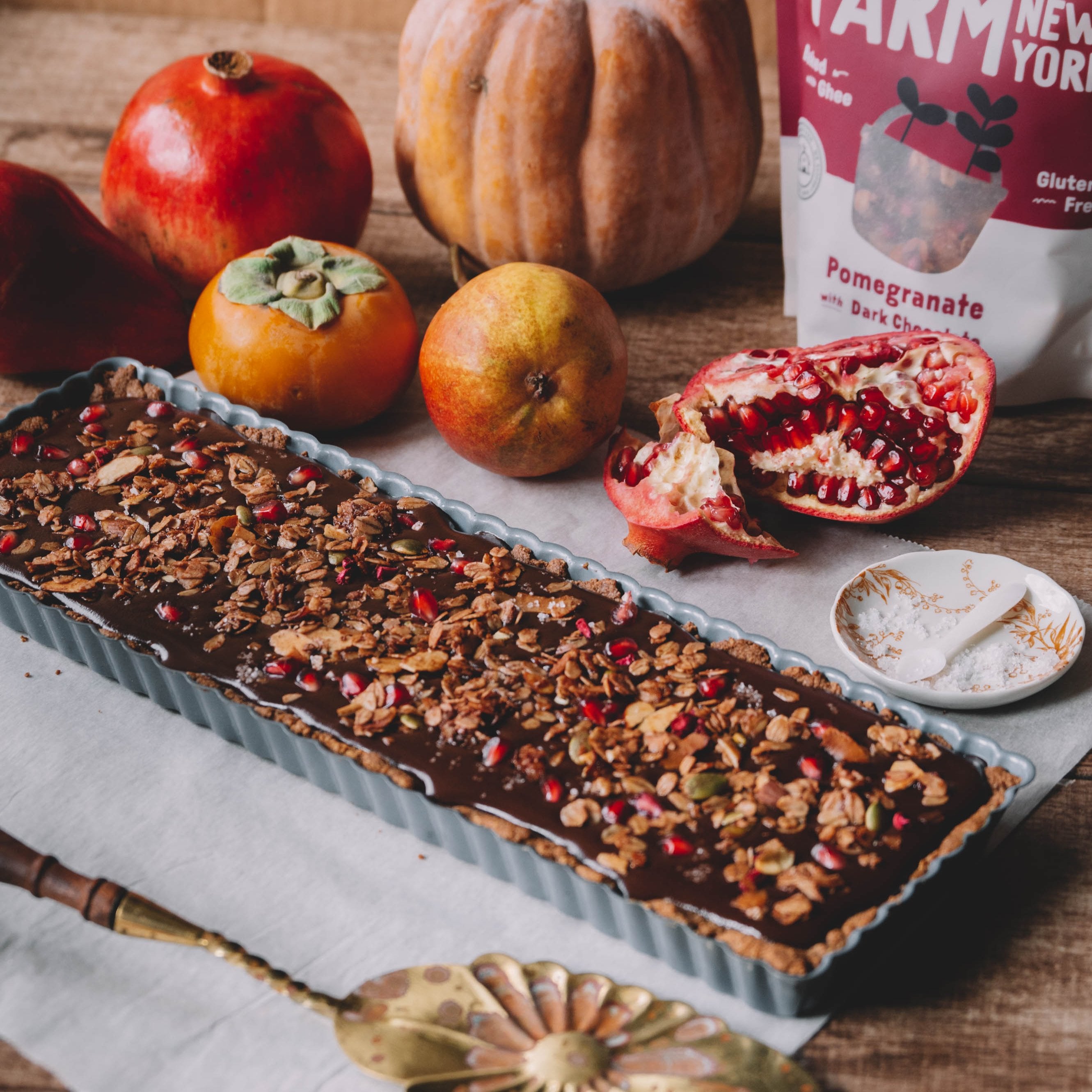 Pomegranate Dark Chocolate Ganache Tart