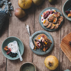 Jamie's Farm Holiday Granolas Breakfast Brunch Spread with pancakes and yogurt and fresh fruit