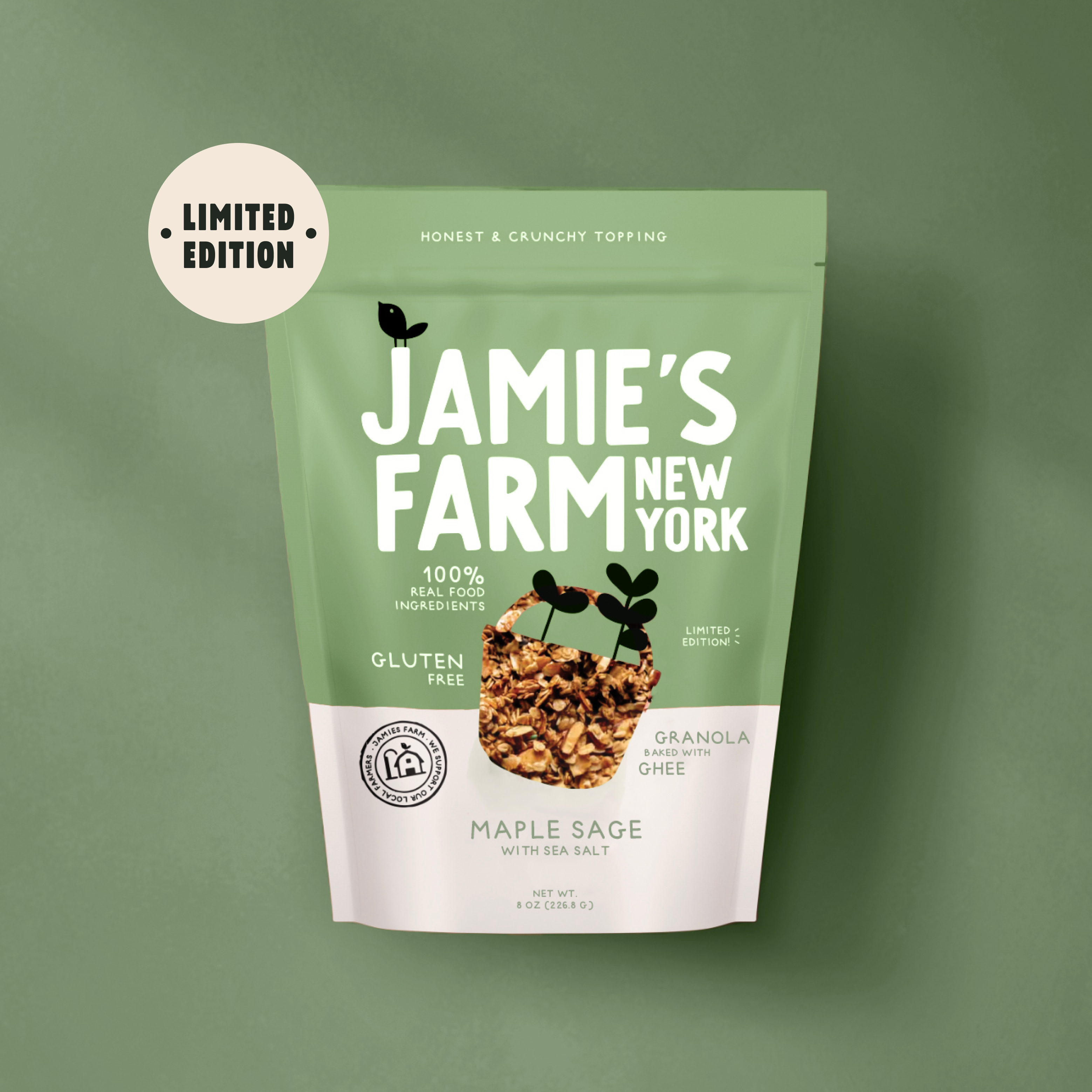 Maple Sage Granola from Jamie's Farm Best Granola in NYC, Gluten-Free, Organic, Baked with Ghee Granola