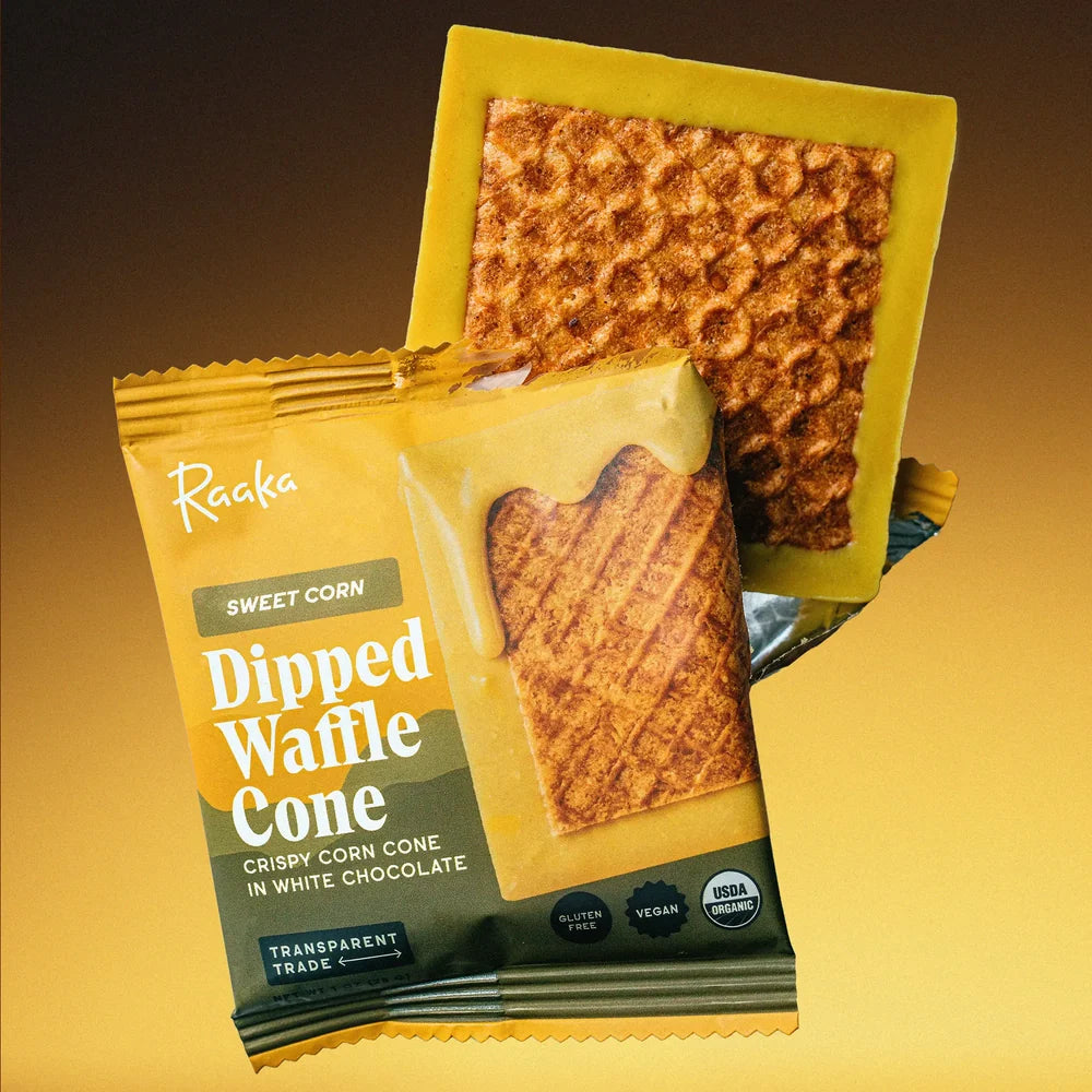 Raaka Sweet Corn Dipped Waffle Cone White Chocolate Bar (Limited)