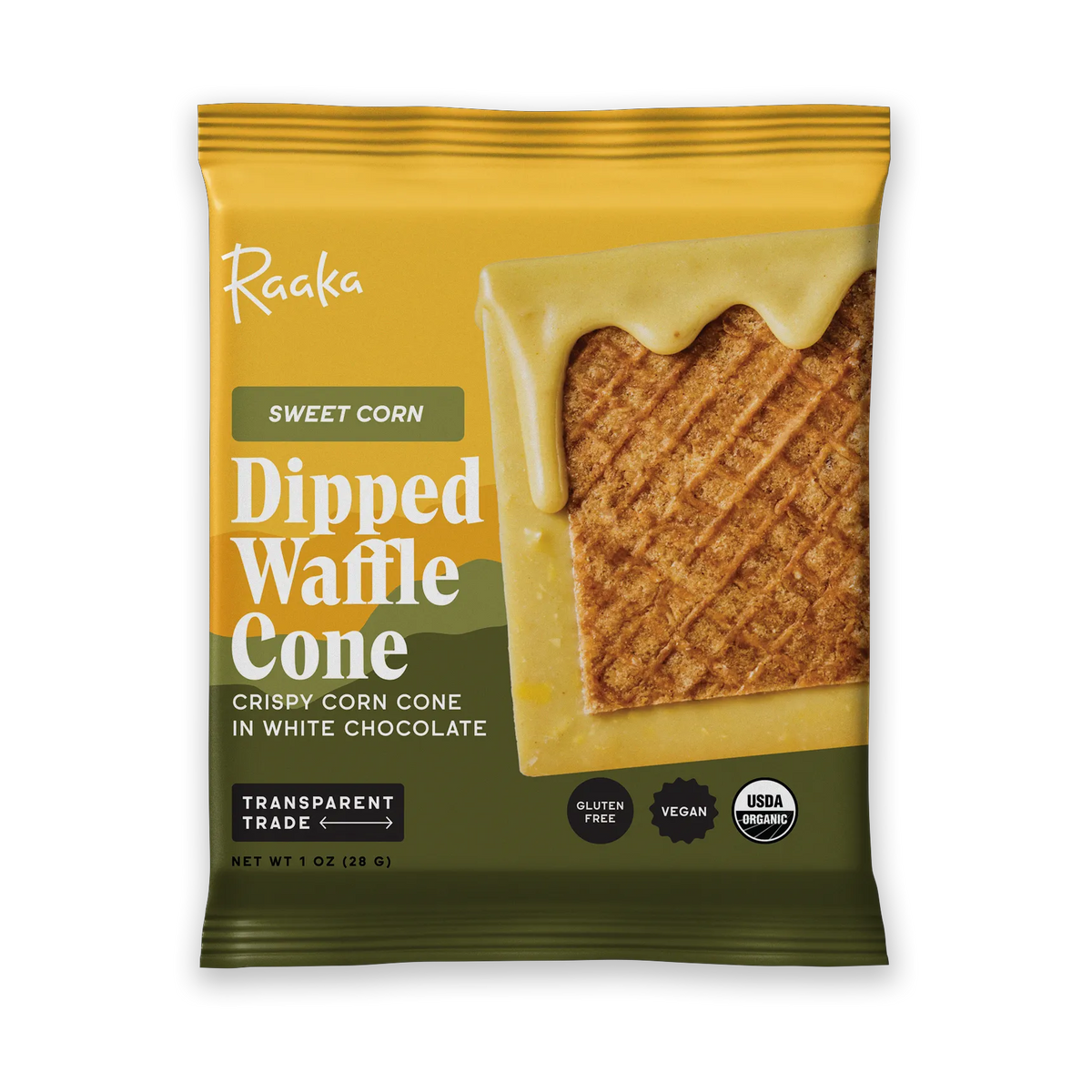 Raaka Sweet Corn Dipped Waffle Cone White Chocolate Bar
